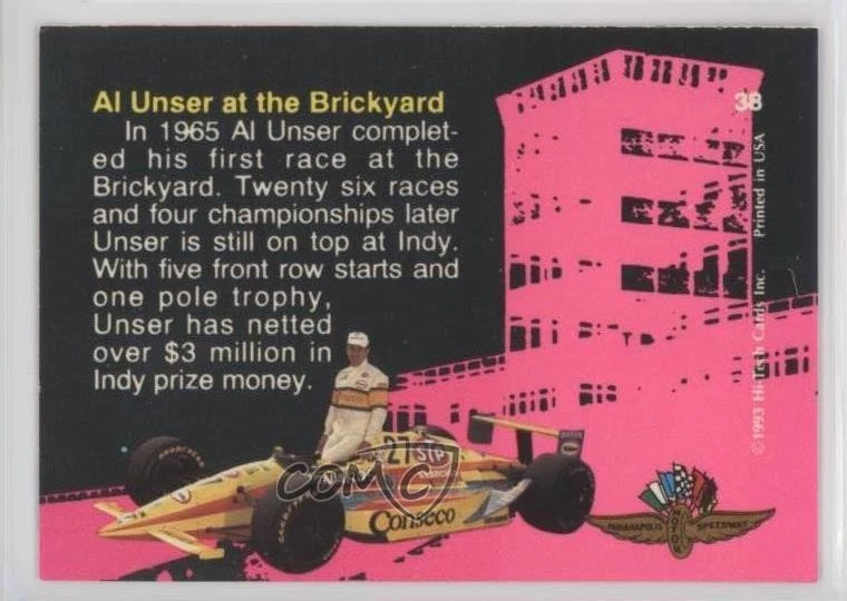 1993 Hi-Tech Indy Al Unser #38 HOF - Image 2 of 2