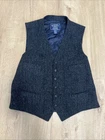 Ralph Lauren Rugby The Haberdashery Shop Vest Men's 100% Wool Pinstripe Gray 44R