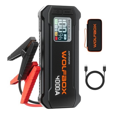 WOLFBOX Car Jump Starter Booster Jumper Box Power Bank Battery Charger Black NEW