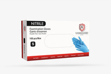 VANGUARD BLUE NITRILE EXAM GLOVES, POWDER-FREE, 100 PCS - SIZE SMALL - BLUE