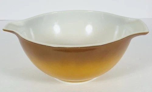 Vintage PYREX Old Orchard Brown Cinderella 442 1 1/2 Qt Mixing Bowl