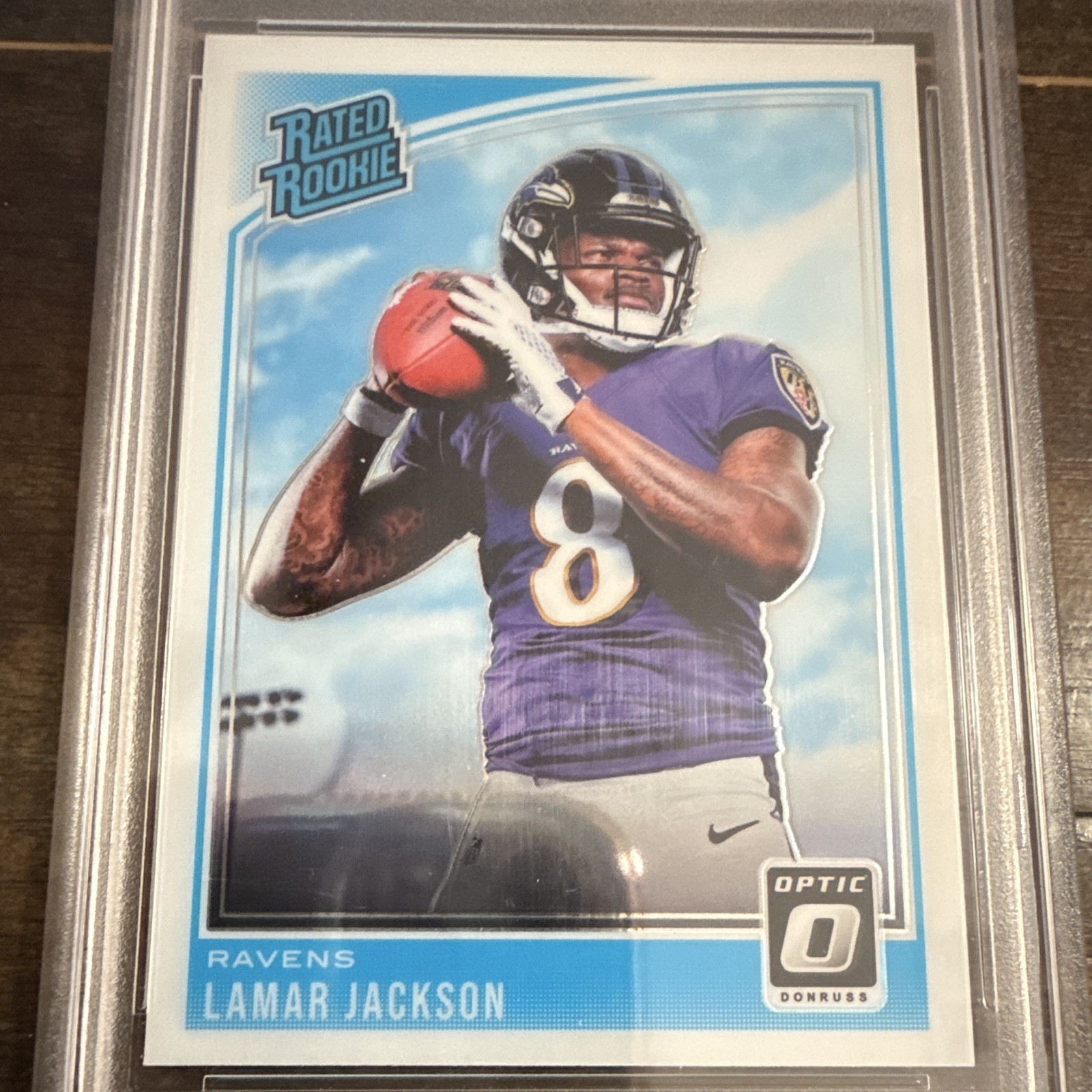Panini 2018 Donruss Optic Lamar Jackson Rated Rookie RC Ravens #167 PSA 9-INVEST view 3