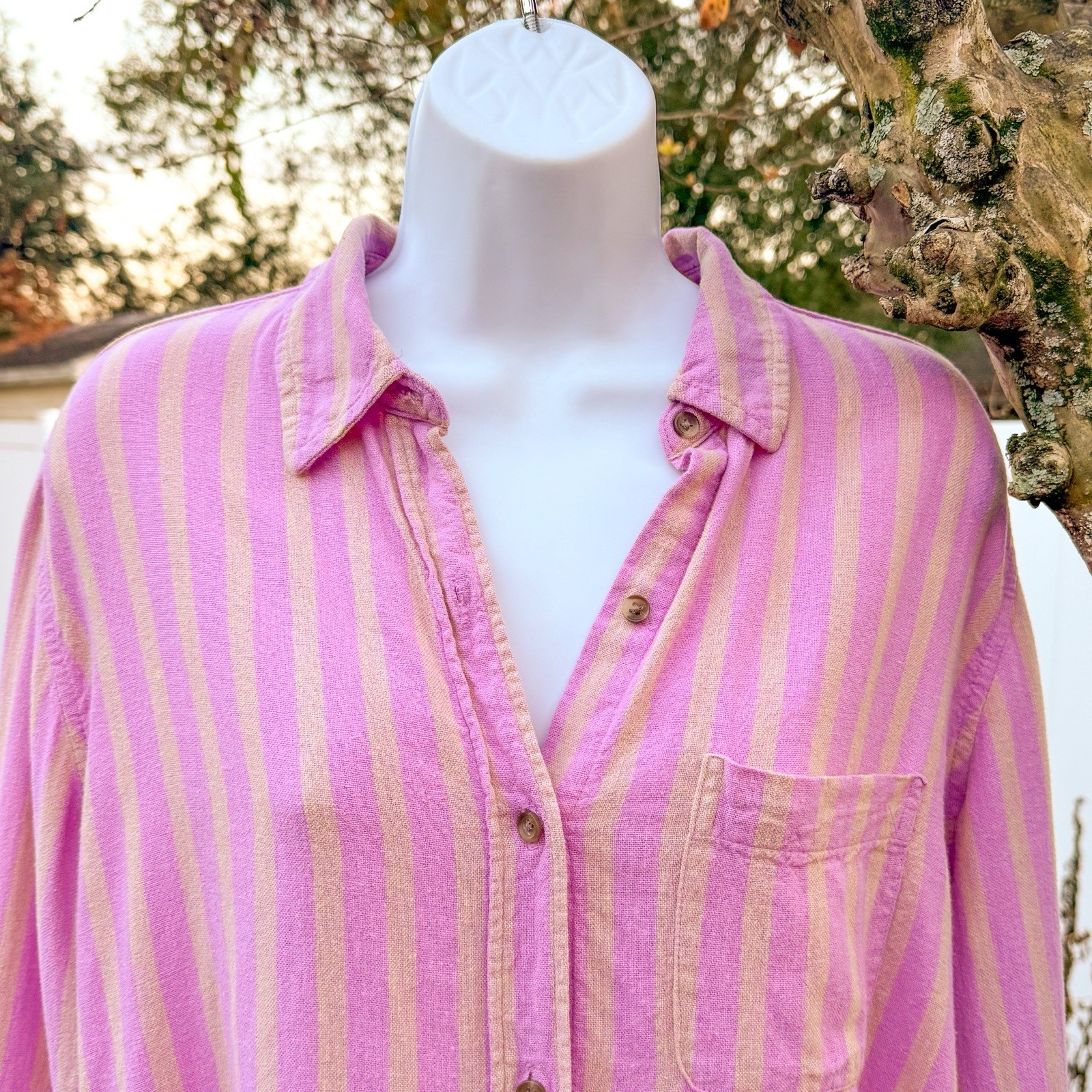 Universal Thread Pink Striped Button-Down Shirt –… - image 4