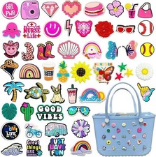 50Pcs Bogg Bag Charms, Beach Accessories Cute Charms for Bogg Bag Rubber T