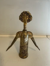 Vintage Godinger Bacchus Gold Plate Corkscrew Wine Bottle Opener Italy
