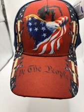 USA Americn Flag We The People Black Printed Adjustable Baseball Hat Cap