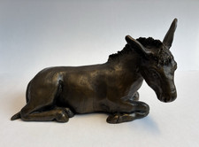 ORIELE BRONZE RESTING DONKEY SULPTURE