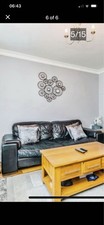 DFS Black Leather 3 Seater Sofa 200cm Wide x 100cm Deep x 70cm High