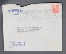 MayfairStamps Sweden 1948 All Motor Orebro to Milwaukee WI Cover aaw_72277