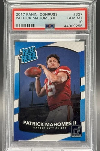 2017 PANINI DONRUSS #327 PATRICK MAHOMES II ROOKIE RC PSA 10 Kansas City Chiefs