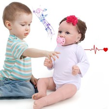 ^^ 22 Inch Lifelike Reborn Baby Doll With Heartbeat For Children Role Play