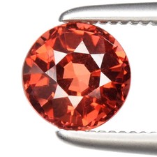 💎 0.93ct 5.3mm VS Round Natural Pinkish Orange Pyrope Garnet - Brazil Gemstone