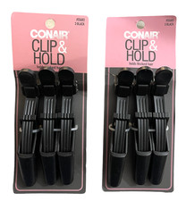 Lot of 2 Conair Clip Hold Hair Clips, 3 Ct Each Total 6 Pieces 55683 Black