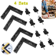 4 Sets 90 Degree Positioning Squares Right Angle Clamps for Woodworking Cabinets