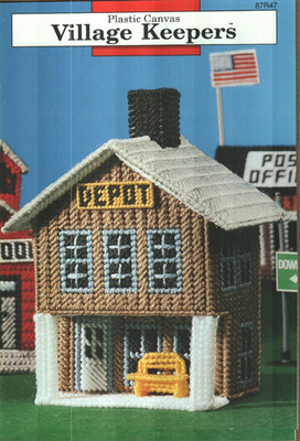 NEW VILLAGE KEEPERS 7 BUILDINGS ANNIE'S DIGEST SIZE PLASTIC CANVAS PATTERN BOOK