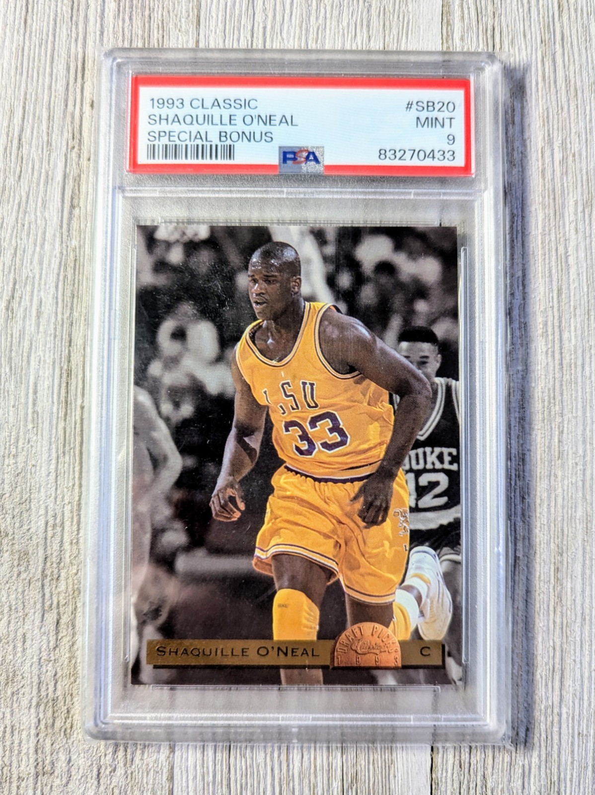 1993 Classic Draft SHAQUILLE O'NEAL SB20 Graded PSA 9 Trading Card
