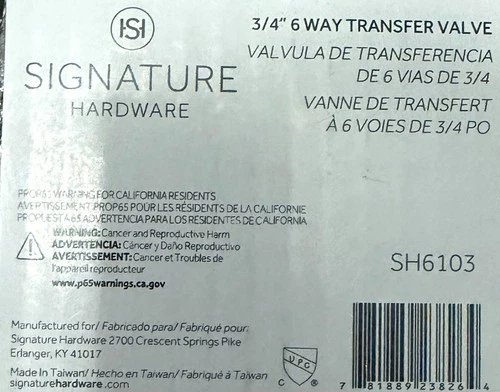 Signature Hardware SH6103 3-Way In-Wall Diverter Rough-In Valve *NEW* - Picture 4 of 4