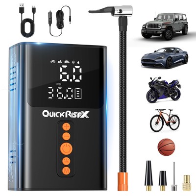 160 PSI Portable Air Compressor | Stainless Steel Body | Rechargeable Tire In...