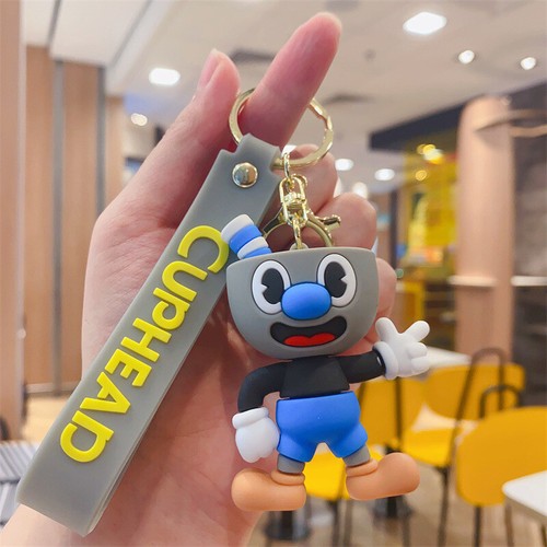 Cuphead Mugman 3D Silicone Keychain Key Chain Ring Pendant Game hot - Picture 6 of 11