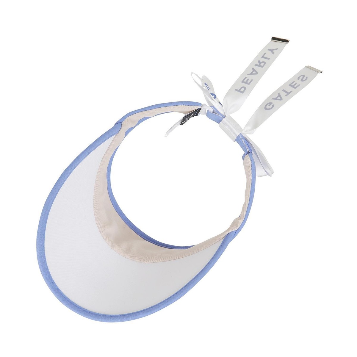 【PEARLY GATES】W Cubic Smile Ribbon Detachable Sun Visor Genuine PEARLY GATES GOLF Womens Smile Logo Point Ribbon Sun