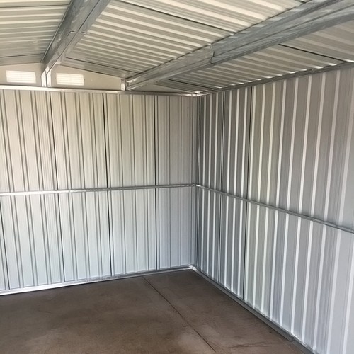 Galvanised Metal Garden Storage Shed Apex/Pent Heavy Duty Steel with Foundation - Picture 7 of 27