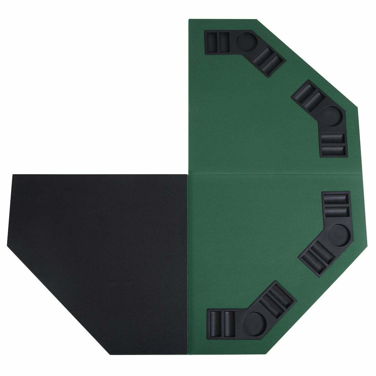 Poker Table Top Foldable 8 Player 48" Octagon with Cup Holders and