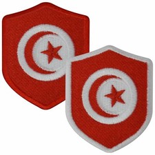 Aufn&auml;her TUNESIEN Wappen 7 x 5,6cm Bestickt Flagge Patch FanShirts4u