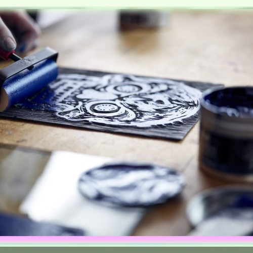 BasePro Relief Ink - 16oz Can: Professional Grade Relief Printing Ink for Artist - Picture 5 of 7