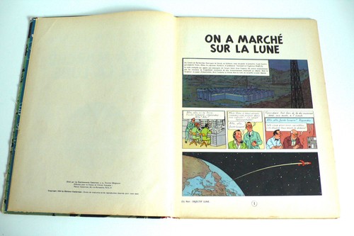 TINTIN ON A MARCHÉ SUR LA LUNE HERGÉ ED. 1955 DOS B12 BON ÉTAT - Foto 5 di 12
