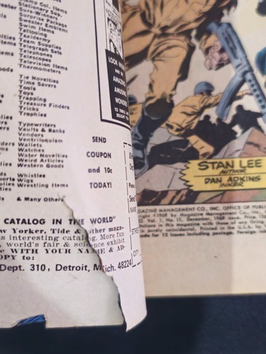 The Silver Surfer #11 GD/VG 2" Tear Buscema 1969 Silver Age Marvel Comics U-1 - Picture 3 of 3