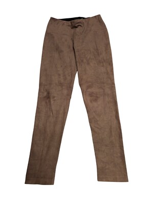 LYSSE High Waist Faux Suede Stretch Danish Brown Toffee Pants Leggings  Medium