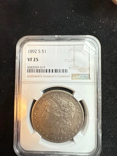 1892-S Morgan Dollar CERTIFIED NGC VF 25 Silver Dollar