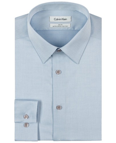 calvin klein navy blue dress shirt Calvin Klein Jeans Poplin Stretch Slim Fit Shirt, Blue (42)