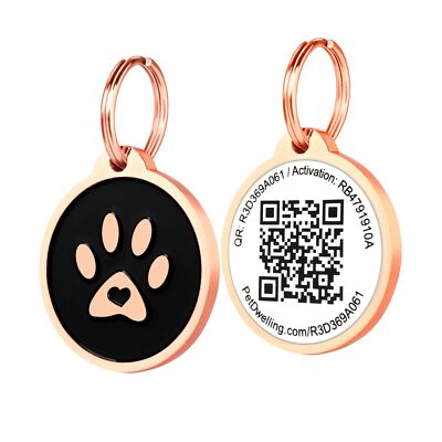 QR Code Pet ID Tags Online Profile Scanned Tag Location Alerts Rose Gold