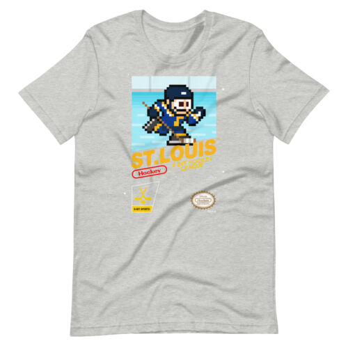 Saint Louis Blues Hockey Team Jersey 8-bit Retro NES Nintendo Tee T-Shirt - Picture 3 of 13