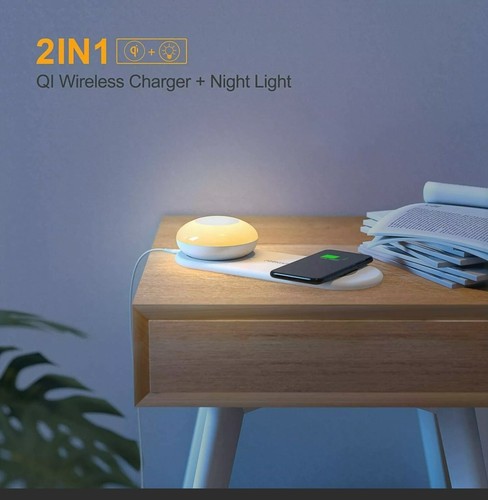 QI Wireless Charger With Dimmable Magnetic Portable Light 600mAh Rechargeable - Picture 2 of 9