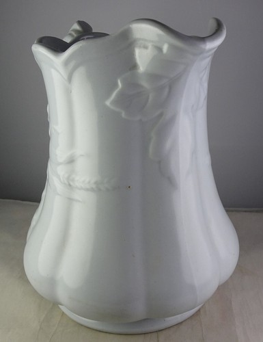 Antique J & G Meakin White Ironstone Wheat Pitcher - Picture 2 of 6