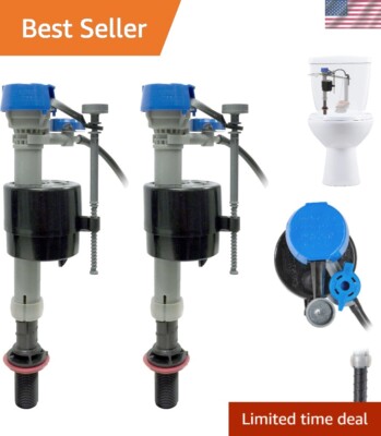 Performax Ultra-Quiet Toilet Fill Valve 2-Pack with Adjustable Height & Control