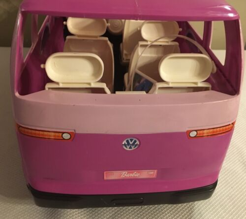 Vintage 2002 Mattel BARBIE Pink Volkswagen MicroBus Van - Horn Works - Picture 11 of 23