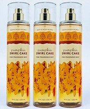 3 Bath Body Works PUMPKIN SWIRL CAKE Fine Fragrance Mist Body Spray 8 oz