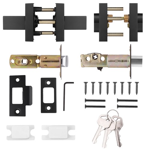 KNOBWELL New Black Door Handle Lever Lock Passage Privacy Dummy Function Square - Picture 64 of 67