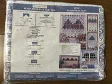 Heritage Lace White Curtain NOS Rose Pattern Pretty 1992 Vintage See pics