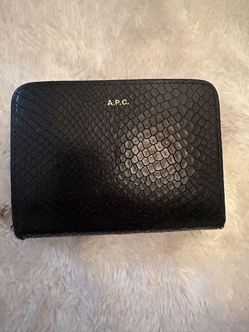 A.P.C. Portafoglio donna nero moda francese stile minimalista chic VHTF raro pelle