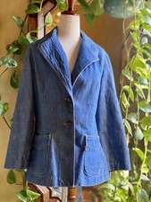 1970 s Vintage Orange Tab Levis Jean Jacket Blazer Denim Womens M