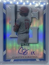 2021 LEAF PERFECT GAME METAL BLUE REFRACTOR CARSTEN SABATHIA AUTO 22/30