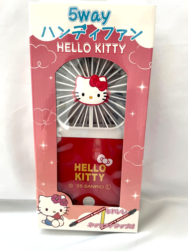 Sanrio Hello Kitty H6.5in Portable Handy Fan 5way USB-C Rechargeable w/NeckStrap - Picture 2 of 22