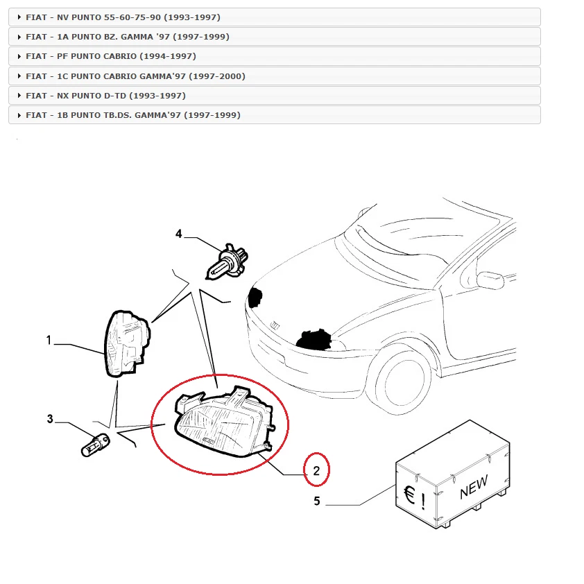 FARO LUCE ANTERIORE SINISTRO FIAT PUNTO DEPO PER 46402650 Foto 2 de 4