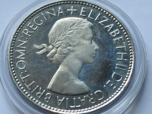 Rare Gem PROOF 1953 United Kingdom English Florin Elizabeth II w Holder w toning - Picture 7 of 24