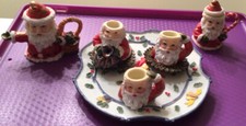 10 piece mini santa tea party set holiday theme