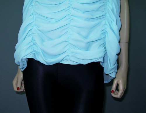 Simply Tops~ Sz XL Mint Green Ruched Pleated Camisole Fairy Halter Vtg Tank Top - Picture 3 of 7